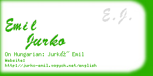 emil jurko business card